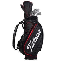 Titleist Jet Black Golf Tour Staff Bag -Callaway Sport jetblackstafftourbagblackred6